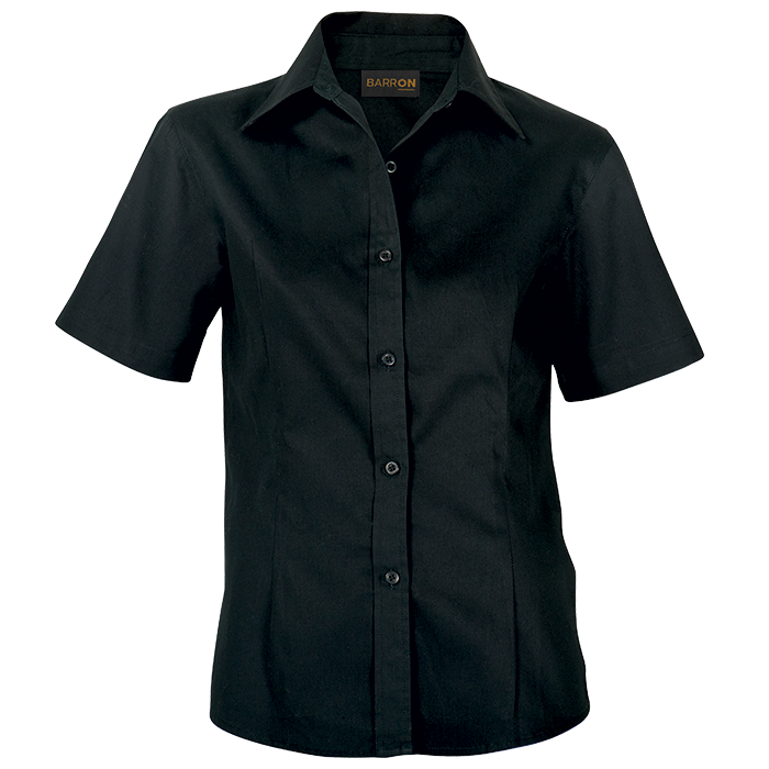 Brushed Cotton Twill Blouse Short Sleeve Ladies - Image 3