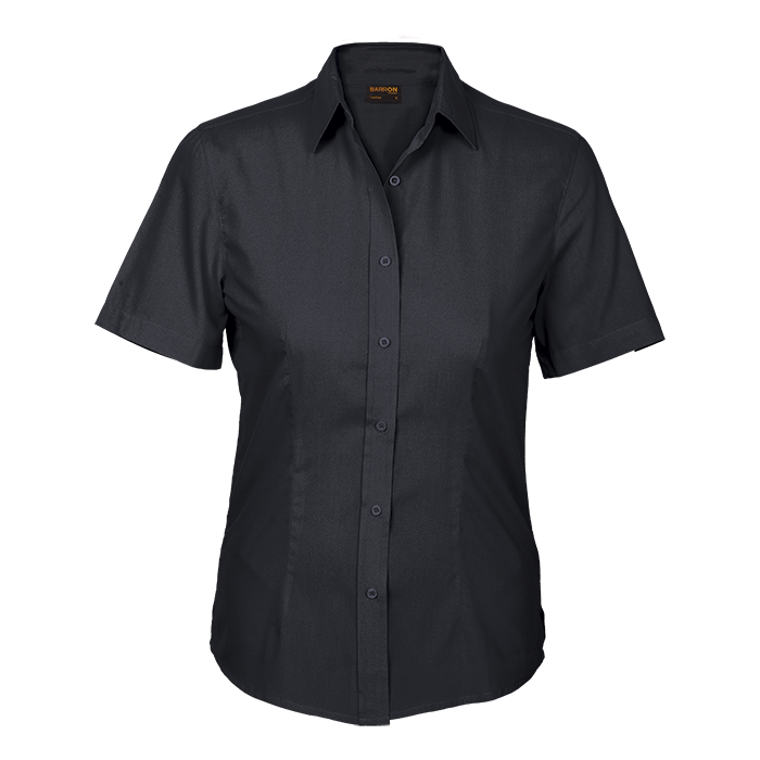 Basic Poly Cotton Blouse Short Sleeve Ladies - Image 2