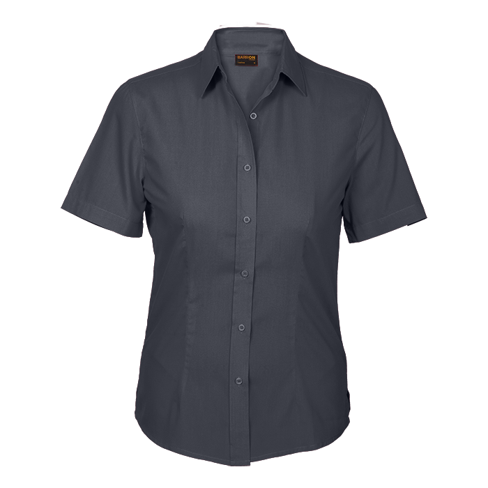 Basic Poly Cotton Blouse Short Sleeve Ladies - Image 4