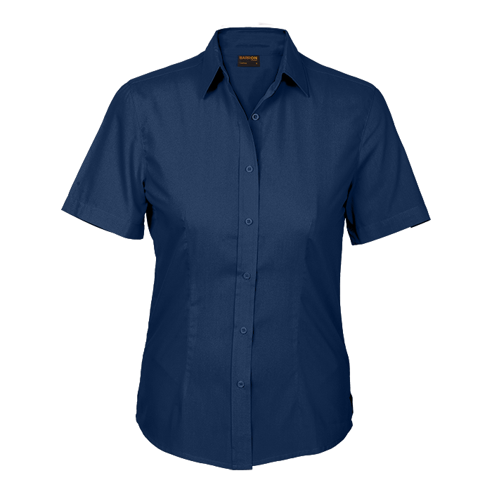 Basic Poly Cotton Blouse Short Sleeve Ladies - Image 5