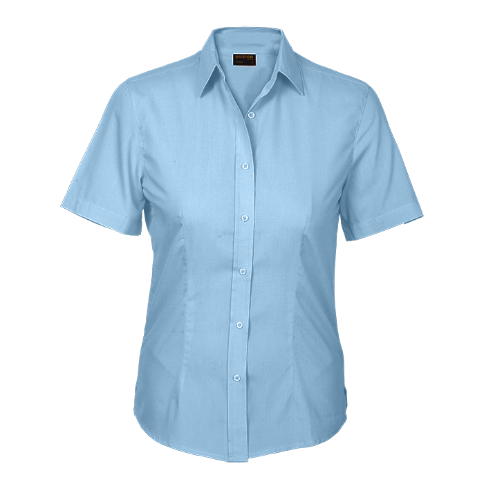 Basic Poly Cotton Blouse Short Sleeve Ladies - Image 3