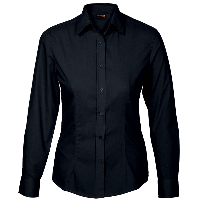 Basic Poly Cotton Blouse Long Sleeve Ladies - Image 2